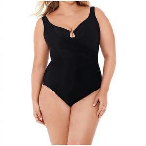 NEW MIRACLESUIT plus size escape underwire one piece swimsuit in black